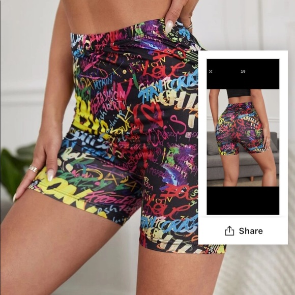 ๐๐ colorful graffiti baker shorts๐๐ - Picture 2 of 5